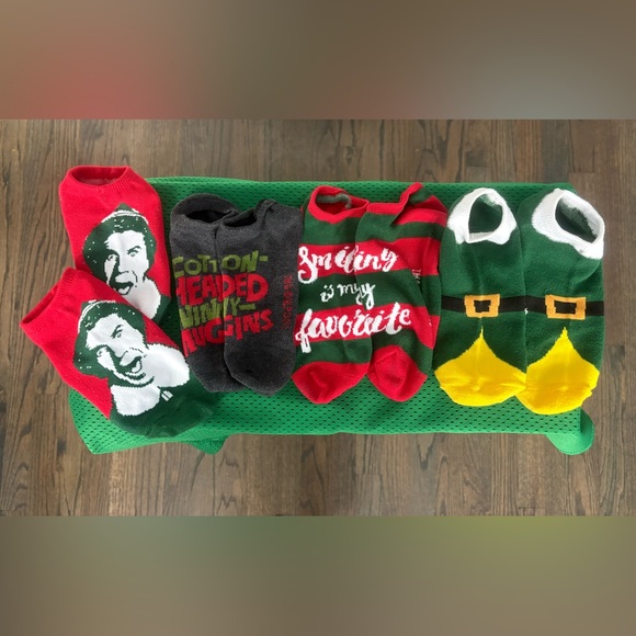 ELF movie Socks | variety styles in 4 pairs | Christmas holiday | Size 5-11 - Picture 11 of 11